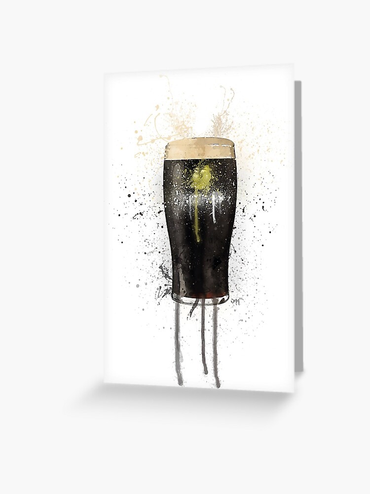 Stout Guinness Glass Art Greeting Card for Sale by woollymm
