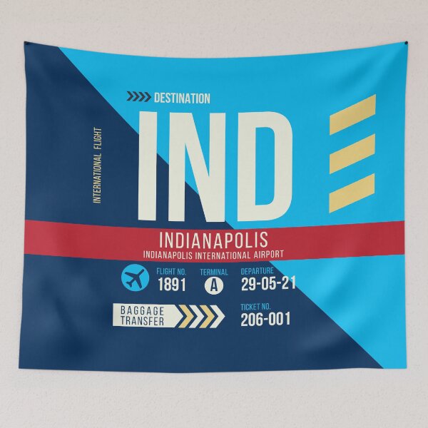 Item preview, Indianapolis (IND) Airport Code Baggage Tag designed and sold by SLAG-Creative.