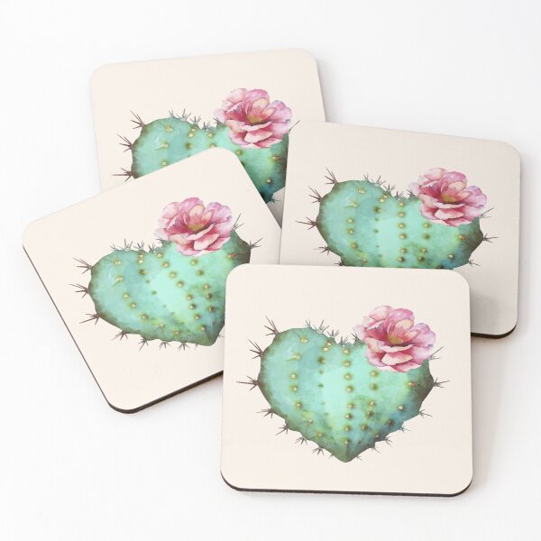 Item preview, Cactus illustration with pink flower, watercolor, cool succulent plant drawing designed and sold by Collagedream.