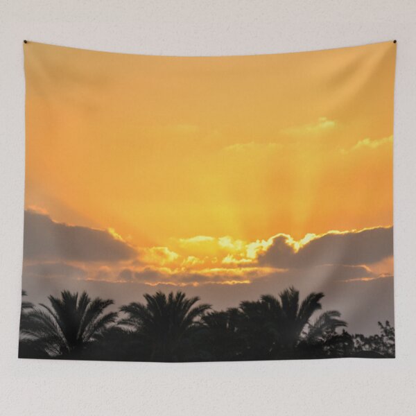 Item preview, Clouded sunset with silhouettes of palm trees designed and sold by Dinashop.