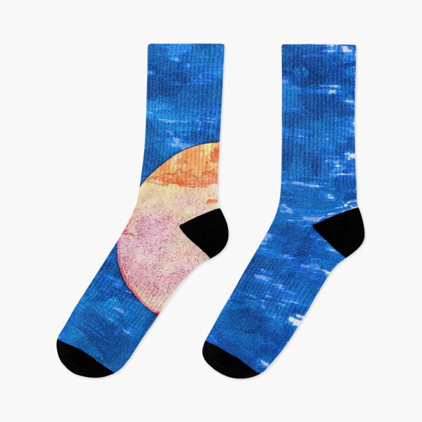 Item preview, Bright Orange Moon Dark Blue Sky. For Moon Lovers designed and sold by ColortrixArt.