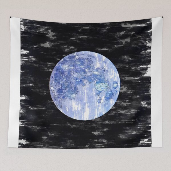 Item preview, Bright Blue Moon Night Sky. For Moon Lovers. Bright Moon Collection designed and sold by ColortrixArt.