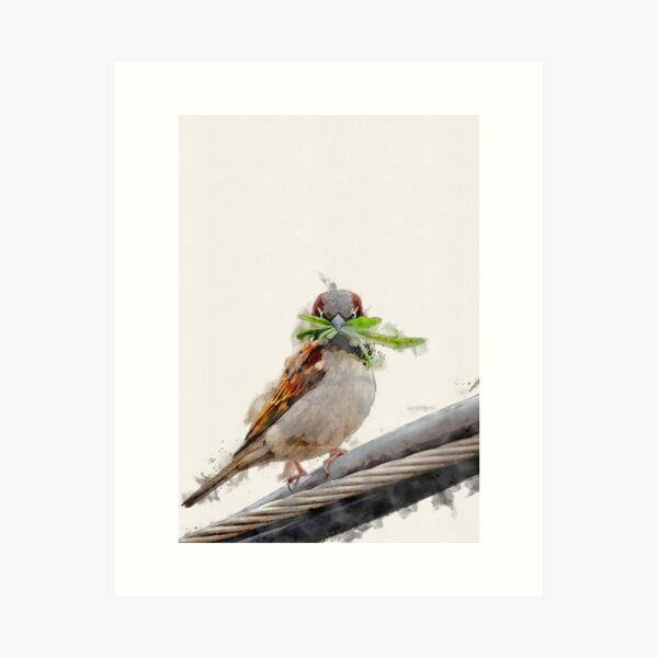 Item preview, Brushed Watercolor brown bird designed and sold by amazimals.