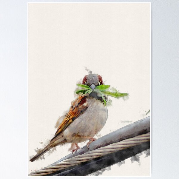 Item preview, Brushed Watercolor brown bird designed and sold by amazimals.