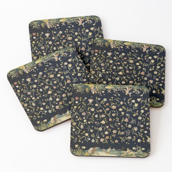 Item preview, Vintage Tapestry Carpet - Four Elements and Floral Pattern designed and sold by Bebichic.