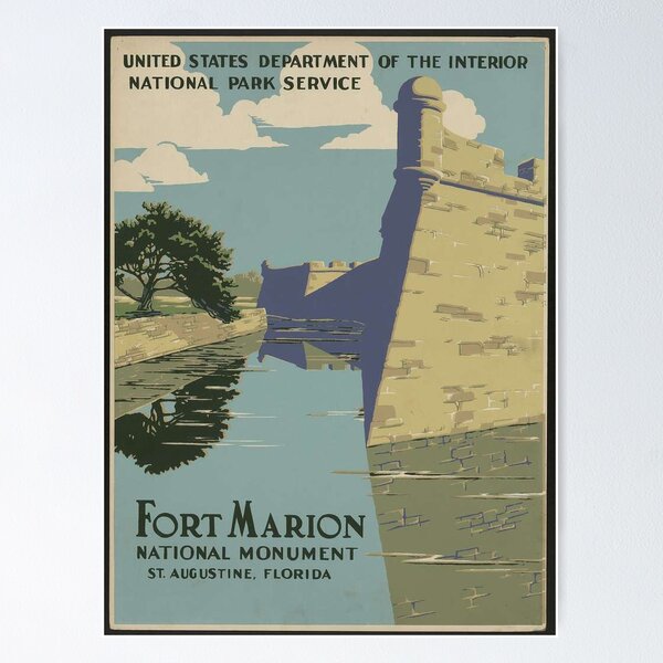 Item preview, Vintage Fort Marion Travel Poster designed and sold by redoARTstore.