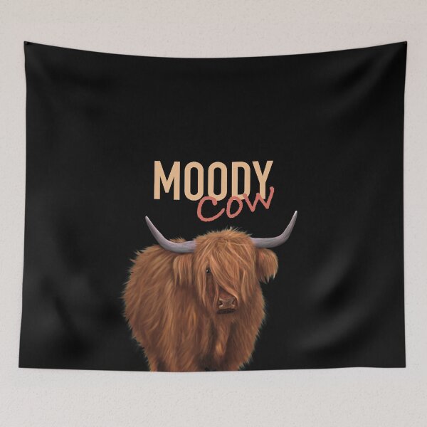 Item preview, Moody Cow - Highland Cow designed and sold by Kittys-Art.