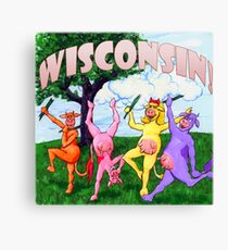 Colorful Wisconsin Cows Canvas Print