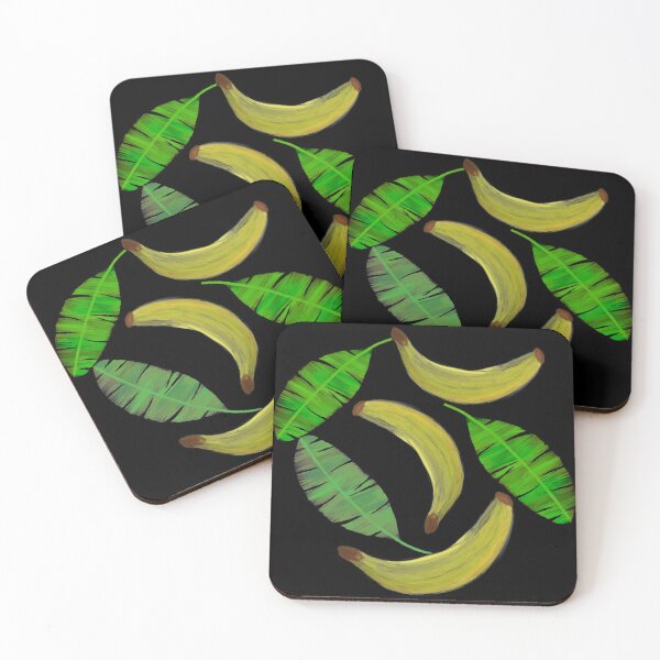 Item preview,  Bananas and leaves - black designed and sold by Juliana  Costa.