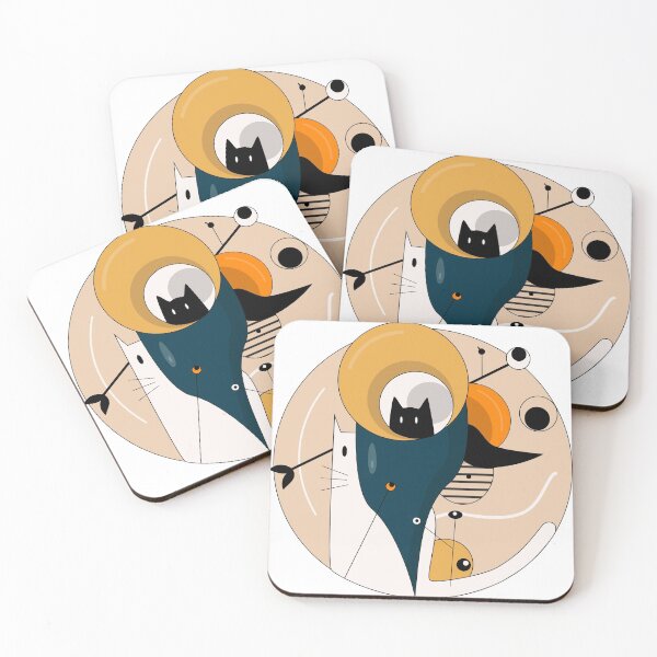 Item preview, Abstract Geometrical Cats and Shapes designed and sold by Poserbone.
