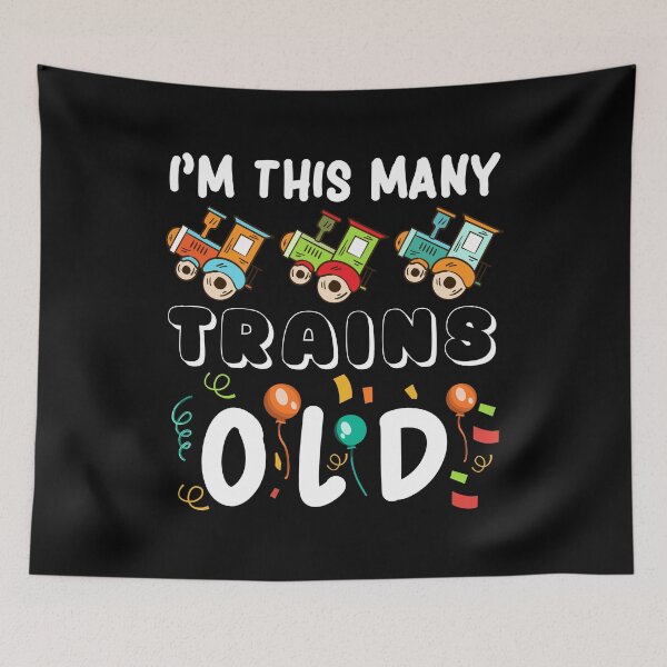 Item preview, I'm This Many Trains Old Happy Birthday Party Celebration Celebrate 3 Years Old Cake Blow Candle Wish Blast Top designed and sold by shirti.