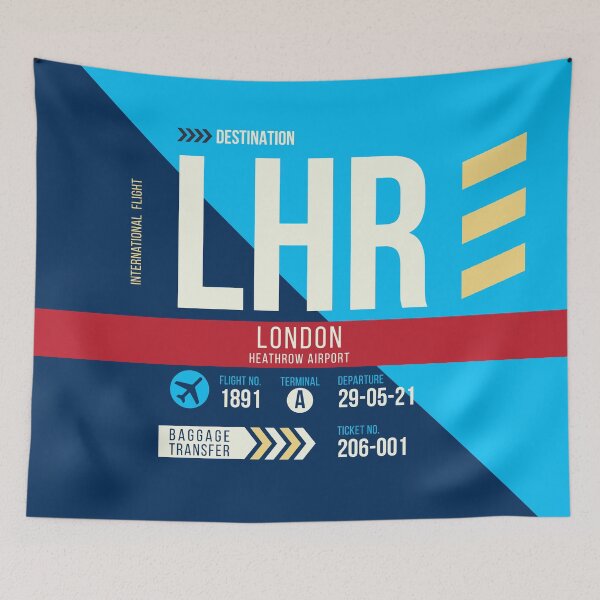 Item preview, London Heathrow (LHR) Airport Code Baggage Tag designed and sold by SLAG-Creative.