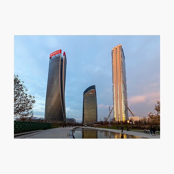 The three skyscrapers of Milan Photographic Print