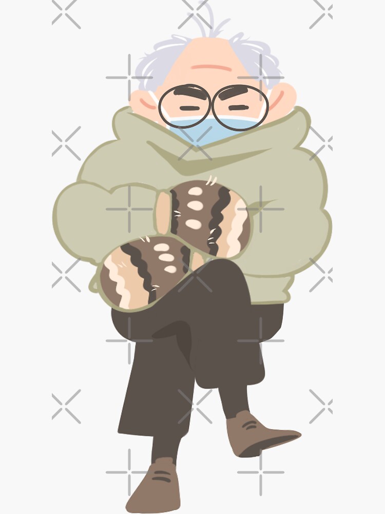 Thumbnail 3 of 3, Sticker, Bernie's Mittens designed and sold by instadrawvhs.