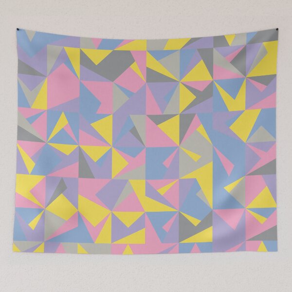 Item preview, Abstract ornament with geometric polygonal tiles in multicolor palette variation designed and sold by acidmit.