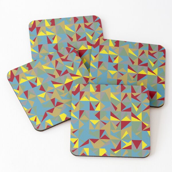 Item preview, Geometric polygonal tiles in abstract mosaic in multicolor palette variation designed and sold by acidmit.