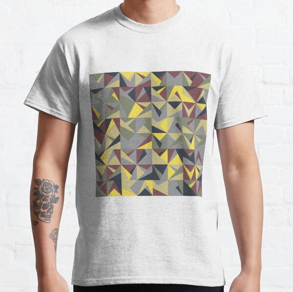 Geometric polygonal tiles in abstract ornament in multicolor palette variation Classic T-Shirt