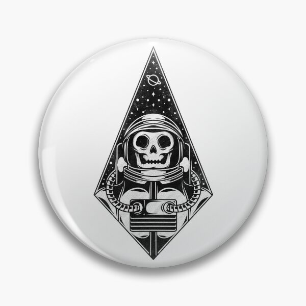 Artikelvorschau, Totenkopf Astronaut Blackwork Tattoo Art entworfen und verkauft von AlundrART.