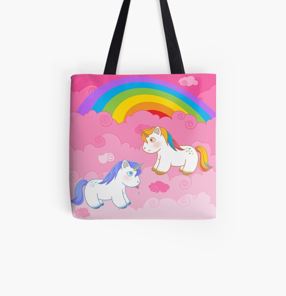 Licornes sur nuages roses Tote bag doublé