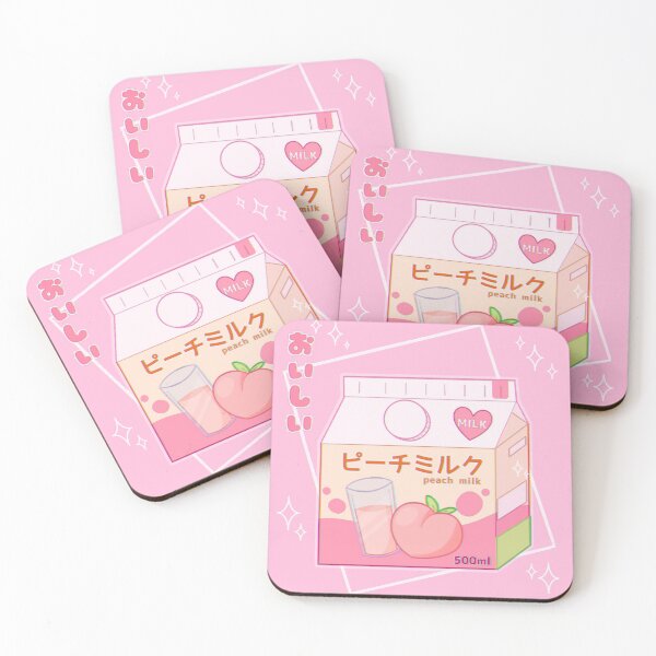 Item preview, Peach milk carton aesthetic pastel pink kawaii designed and sold by Leptailiin.
