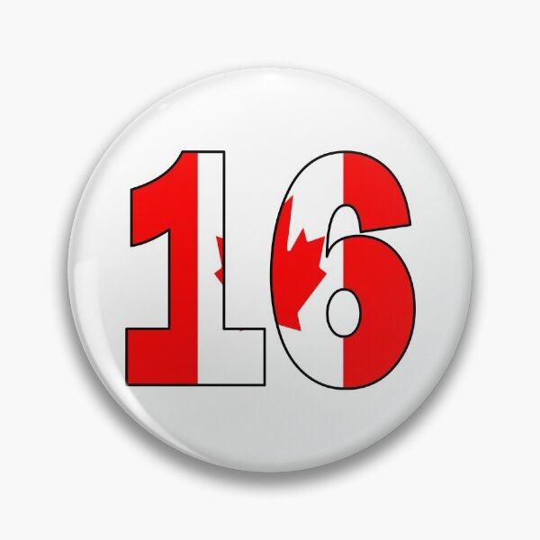 Item preview, Number 16 with Canadian flag on the background designed and sold by AllShirts21.