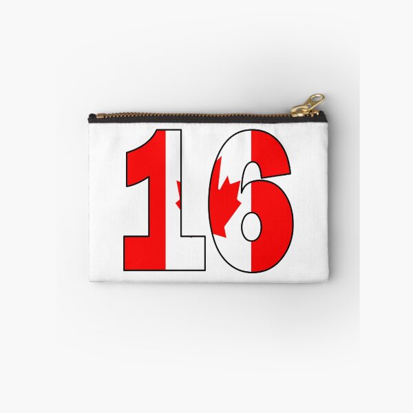 Item preview, Number 16 with Canadian flag on the background designed and sold by AllShirts21.