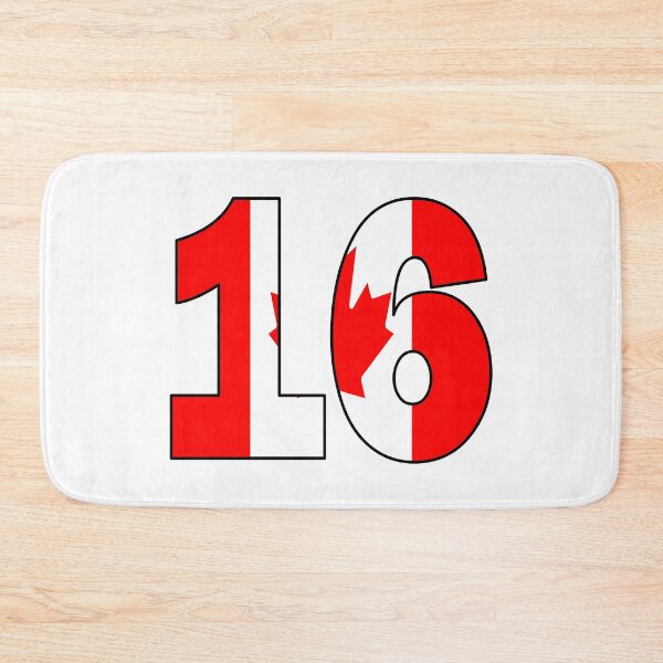 Item preview, Number 16 with Canadian flag on the background designed and sold by AllShirts21.