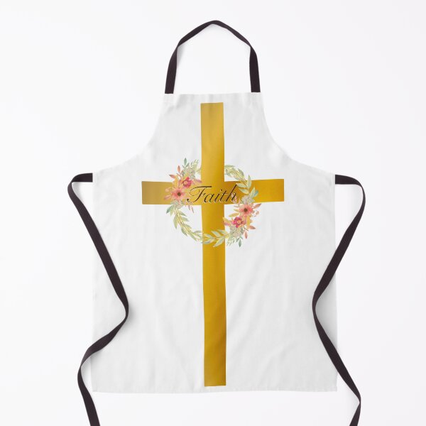 Item preview, Gold Faith Cross with Floral Wreath and Rocky Mound, Golden Cross designed and sold by Cute Designs Shop.