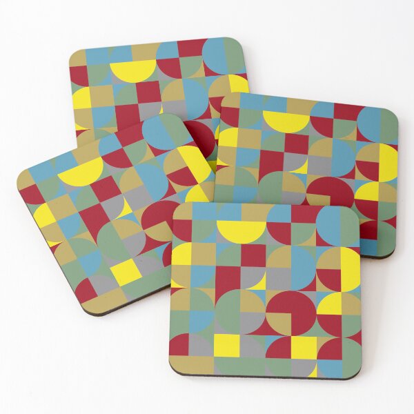 Item preview, Geometric round tiles in multicolor palette variation in abstract pattern designed and sold by acidmit.
