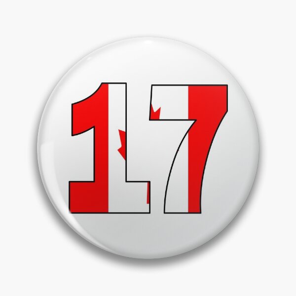 Artikelvorschau, Nummer 17 mit kanadischer Flagge im Hintergrund entworfen und verkauft von AllShirts21.