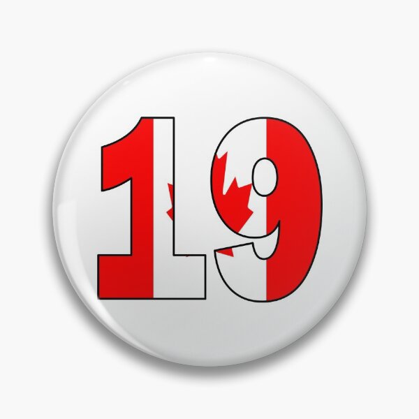 Item preview, Number 19 with Canadian flag on the background designed and sold by AllShirts21.