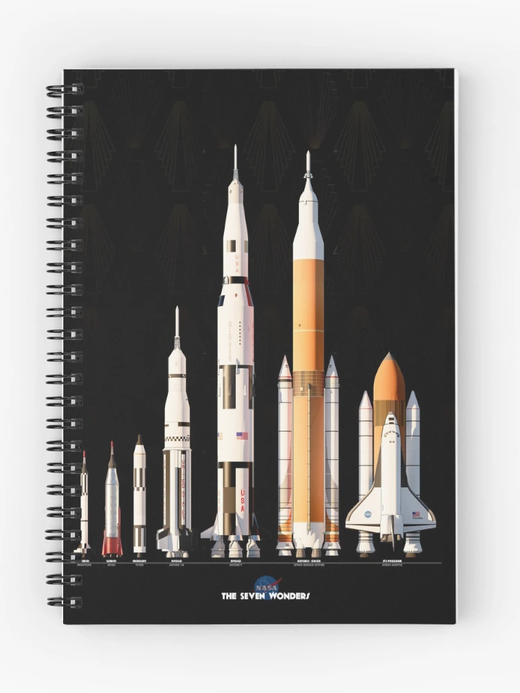 Thumbnail 1 of 3, Journal, NASA Rockets - Black Background designed and sold by Spacecoco.
