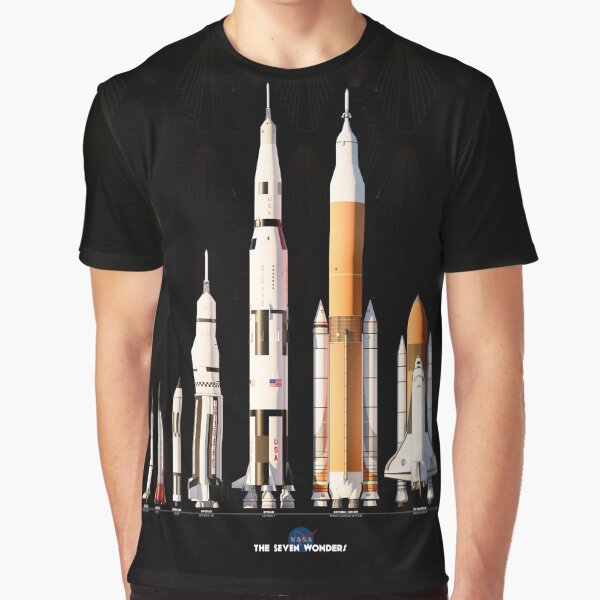 Artikel-Vorschau von NASA-Raketen - Schwarzer Hintergrund, designt und verkauft von Spacecoco.