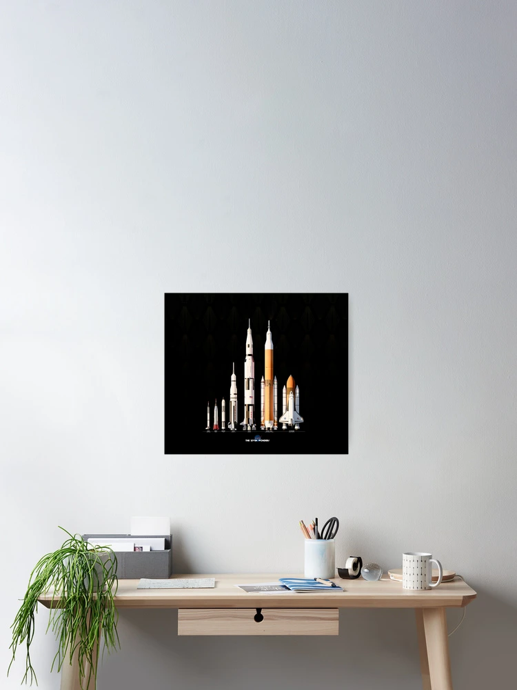 Thumbnail 2 of 3, Poster, NASA Rockets - Black Background designed and sold by Spacecoco.
