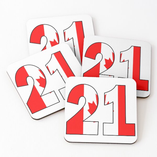 Item preview, Number 21 with Canadian flag on the background designed and sold by AllShirts21.