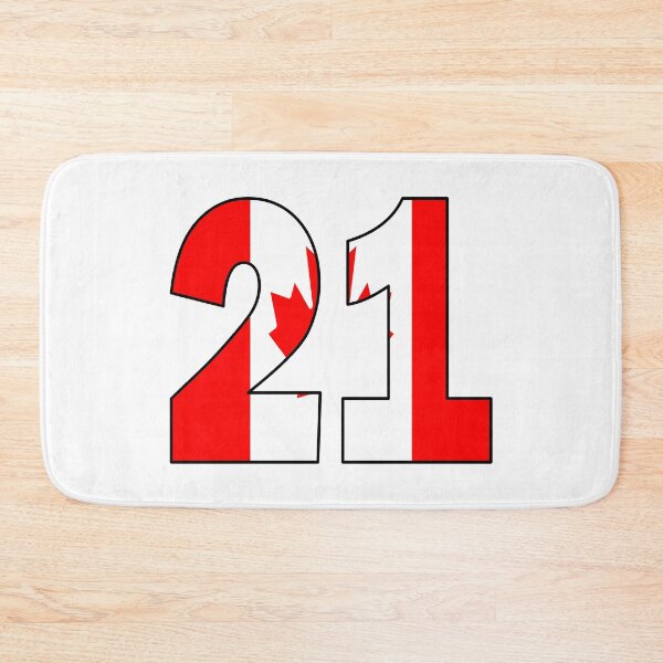 Item preview, Number 21 with Canadian flag on the background designed and sold by AllShirts21.