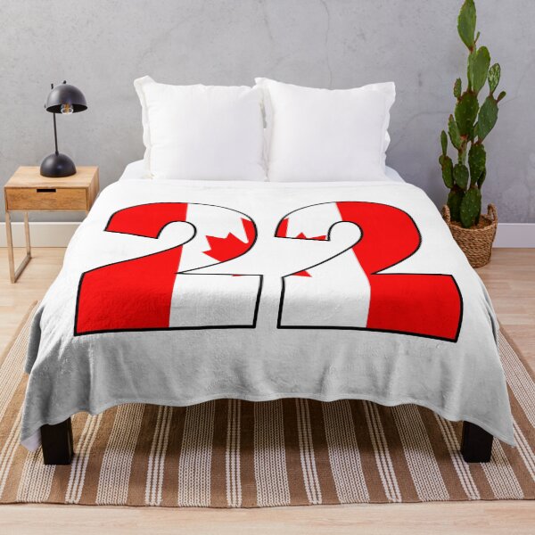 Item preview, Number 22 with Canadian flag on the background designed and sold by AllShirts21.