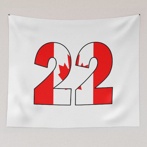 Item preview, Number 22 with Canadian flag on the background designed and sold by AllShirts21.