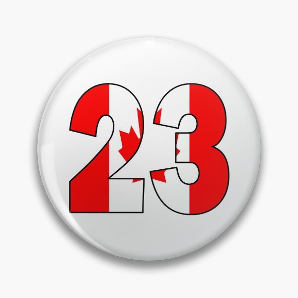 Artikelvorschau, Nummer 23 mit kanadischer Flagge im Hintergrund entworfen und verkauft von AllShirts21.