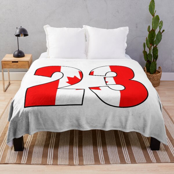 Item preview, Number 23 with Canadian flag on the background designed and sold by AllShirts21.