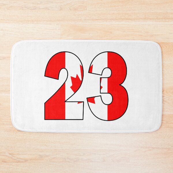 Item preview, Number 23 with Canadian flag on the background designed and sold by AllShirts21.