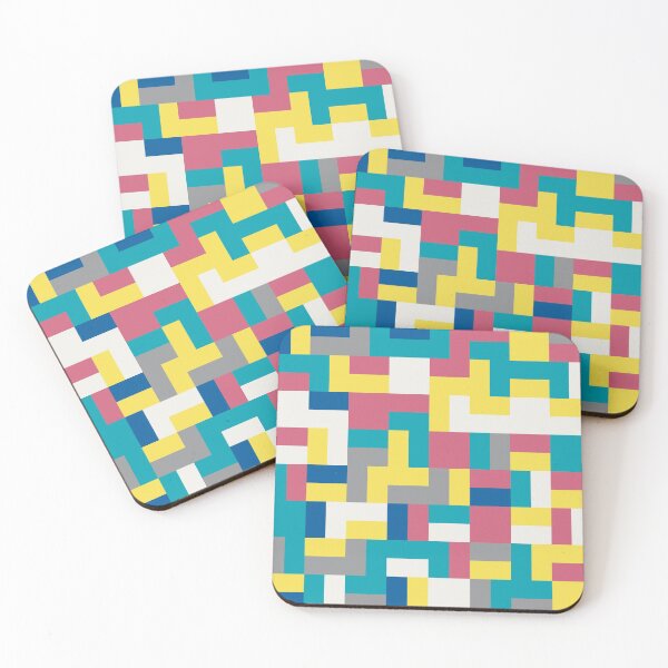 Item preview, Abstract ornament with geometric rectangular shapes in multicolor palette variation designed and sold by acidmit.
