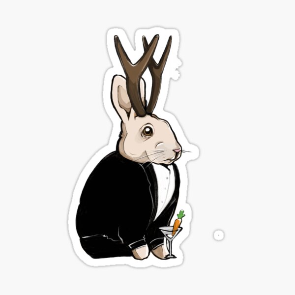 Jackalope With A Cocktail Sticker