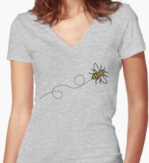 Flying Manchester Bee, Classic Edition Women's Fitted V-Neck T-Shirt