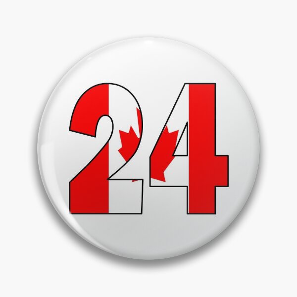 Item preview, Number 24 with Canadian flag on the background designed and sold by AllShirts21.