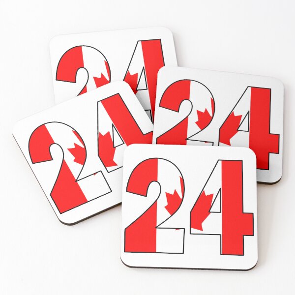 Item preview, Number 24 with Canadian flag on the background designed and sold by AllShirts21.