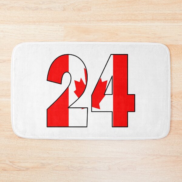 Item preview, Number 24 with Canadian flag on the background designed and sold by AllShirts21.