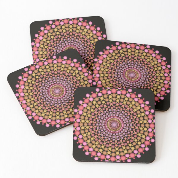 Item preview, Mandala dotpainting design pink and green designed and sold by MandalaStone.