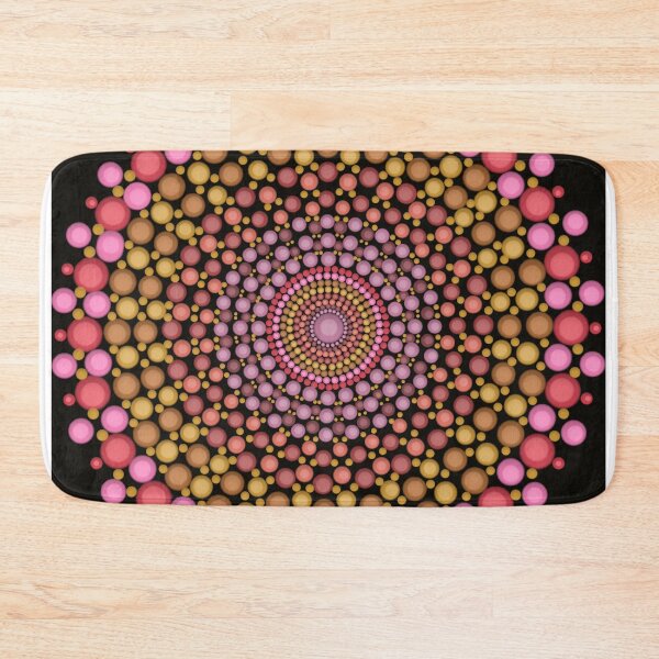 Item preview, Mandala dotpainting design pink and green designed and sold by MandalaStone.