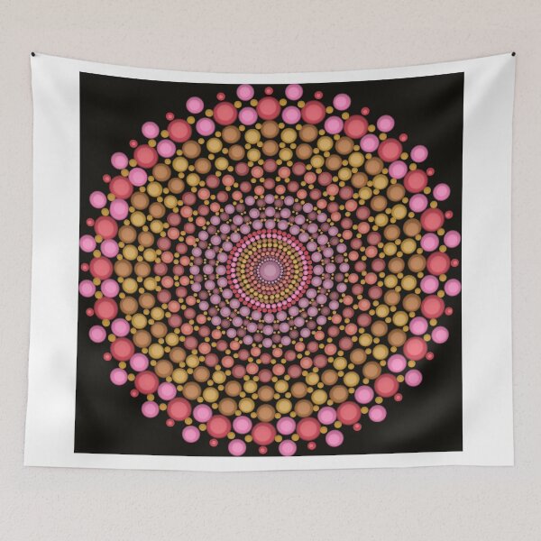 Item preview, Mandala dotpainting design pink and green designed and sold by MandalaStone.